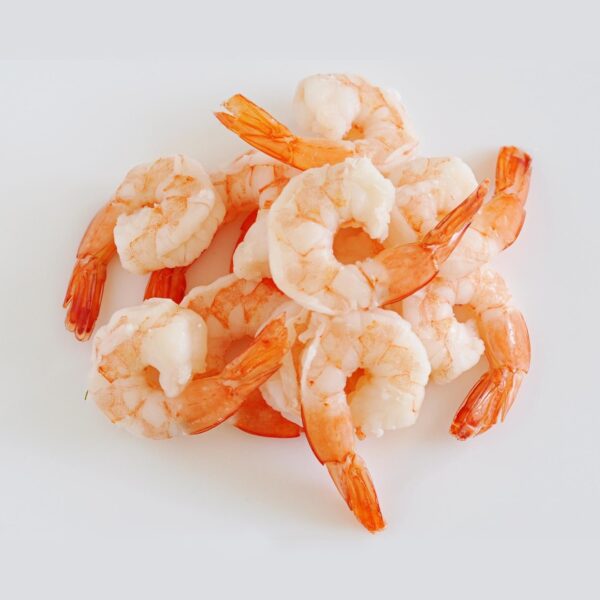 Shrimp, White, Peeled & Deveined, Tail-on U15, Cooked