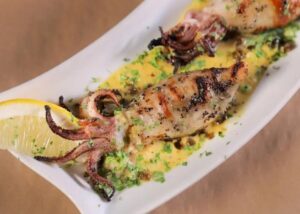 Stuffed and Grilled Calamari Appetizer