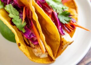 Rockfish Tacos with Cabbage Slaw